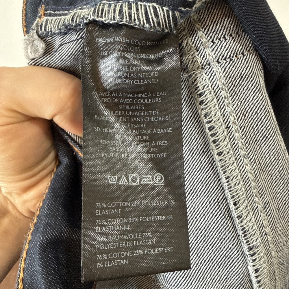 Anthropologie Pilcro Wanderer High Rise Crop Flare Jeans 32 Raw Hem Dark Wash - Picture 7 of 8
